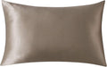 SLPBABY 100% Natural Pure Silk Pillowcase for Hair and Skin, Both Side 19 Momme Silk, Luxury Smooth Satin Pillowcase Cover with Hidden Zipper (King, Taupe)