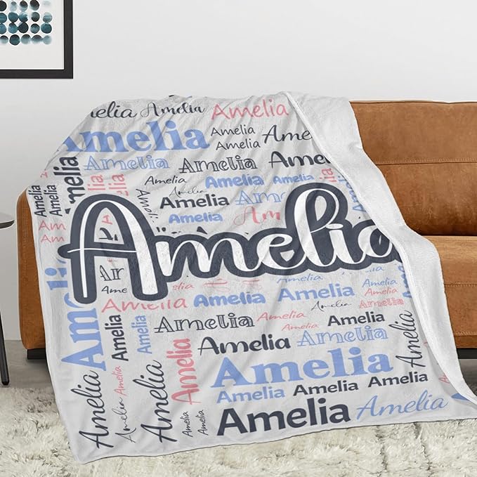 Dr.TOUGH Personalized Blanket for Adult Kids with Name Customized Blankets Personalized Throw Blanket for Christmas Birthday Gifts