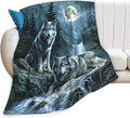 Tijuboni Wolf Throw Blanket Wolf Gifts for Girls Boys Women Men Kids Adults Soft Flannel Fleece Blanket for Couch Sofa Bed Home Decor 60"x80"