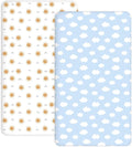 Crib Sheets for Boys and Girls, 2 Pack Fitted Baby Sheets for Standard Toddler Mattress 28" x 52", Soft Breathable Jersey Knit Baby Bedding (Sunny Morning)