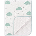 Susurration Baby Blanket for Unisex Boys Girls, Soft Nursery Minky Blanket with Muslin Cotton Front and Dotted Fleece Back, Receiving Blanket for Baby Newborn Infant, 30x40inch (Cloud)