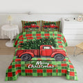 Feelyou Merry Christmas Comforter Set All Season Christmas Tree Bedding Set with 2 Pillow Cases Snowflake Microfiber Kids King Bedclothes Winter Bedroom Decor Duvet Quilt Breathable Soft