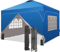 GDY 12x12FT Pop Up Canopy Tent with One Push Setup, Easy to Install with 4-Sidewalls for Events, Parties, Camping, Outdoor Gazebo with 4-Sandbags, Blue.