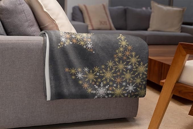 Plush Christmas Star Blanket Cozy Fall Throw Blanket Custom Winter Blankets Christmas Throws Santa Sofa Bed Throw Customized Soft Christmas (Sherpa 50x60)