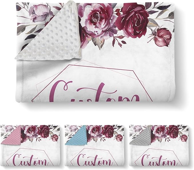 Custom Baby Crib Bedding Set, 3 Pcs Personalized Nursery Bedding Set with Name, Soft Baby Bedding Crib Sets with Blanket - Toddler Crib Sets for Girls Boys, Infant Newborn Gifts, Red Rose