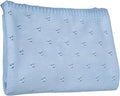 Baby Knit Blanket, 100% Cotton Eyelet Patterns, Soft, Cozy, Lightweight Swaddle for Newborn & Infant Swaddling Beige Neutral, Perfect Baby Shower Ideas Baby Blue 30x30