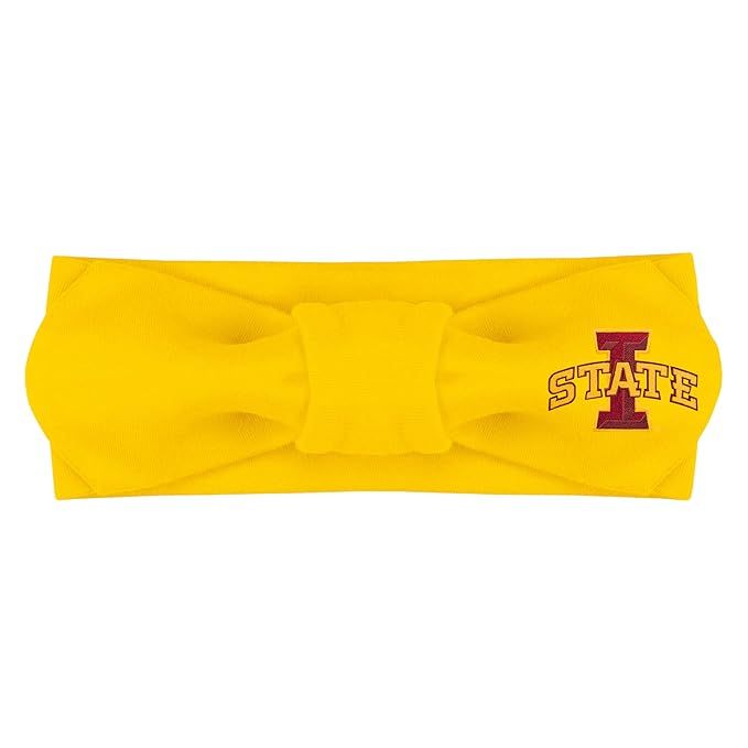 Creative Knitwear Iowa State Cyclones Infant Girls Gold Solid Hair Knot Headband Embroidered Logo - Size Newborn - 4T