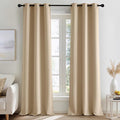 NICETOWN Beige Room Darkening Curtains 90 Inches Long 2 Panels for Living Room, Bedroom, Nursery Summer Thermal Insulated Blackout Drapes Grommet Noise Reducing Window Curtains, W40