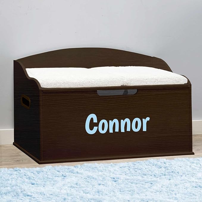 DIBSIES Personalized Creative Wonders Toy Box, Signature Series for Boys, 30 x 19.25 x 18 inches, Soft-Close Lid (Espresso)
