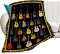 Tijuboni Guitar Music Throw Blanket Guitar Gifts for Girls Boys Women Men Kids Adults Soft Flannel Fleece Blanket for Couch Sofa Bed Home Decor 40"x50"