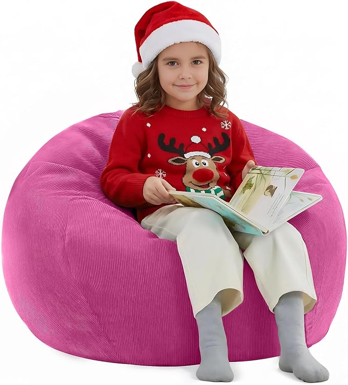 Nobildonna Bean Bag Chair Cover (No Filler) for Kids and Adults,Beanbag Stuffed Animal Storage Without Filling Plush Toys Holder and Organizer Soft Premium Corduroy 200L