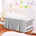 Crib Bed Skirt Dust Ruffle 100% Cotton - Natural, Soft, Breathable for Baby's Delicate Skin, Nursery Toddler Crib Bed Skirt for Baby Boys Girls, Fits Standard Cribs 28" x 52" with 14" Drop