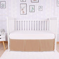 Box Pleated Crib Bed Skirt Premium 100% Cotton 800 Thread Count Nursery Crib Toddler Bedding Crib Bedskirt for Baby Boys or Baby Girls, (28" x 52") + 16" Drop Lenght - Blush Solid