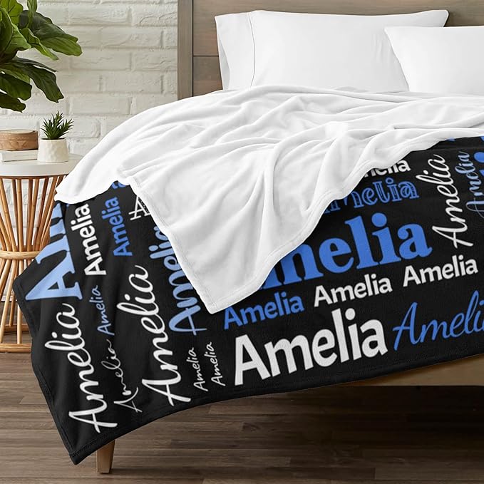 Dr.TOUGH Personalized Blanket for Adult Kids with Name Customized Blankets Personalized Throw Blanket for Christmas Birthday Gifts
