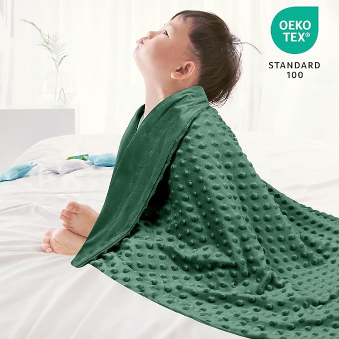 david's kids Micro Fleece Minky Baby Blanket for Boys Girls with Double Layer and Soothing Raised Dots, Breathable and Soft Lightweight Receiving Blanket for Newborns 30x40 Inches, Emerald Green