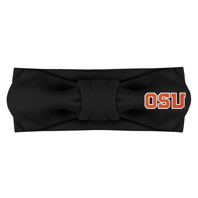Creative Knitwear Oregon State Beavers Infant Girls Black Solid Hair Knot Headband Embroidered Logo - Size Newborn - 4T