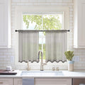 MIULEE 2 Panels Kitchen Tiers Half Window Sheer Curtains Rod Pocket Voile Drapes for Kitchen Bathroom Small Windows 29 by 36 Inch Grey