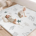 79x71 Baby Play Mat Foldable, Thick 0.8 Inch XPE Foam Waterproof, Extra Large Crawling Mat for Floor Kids Infant Training Non-Slip Reversible