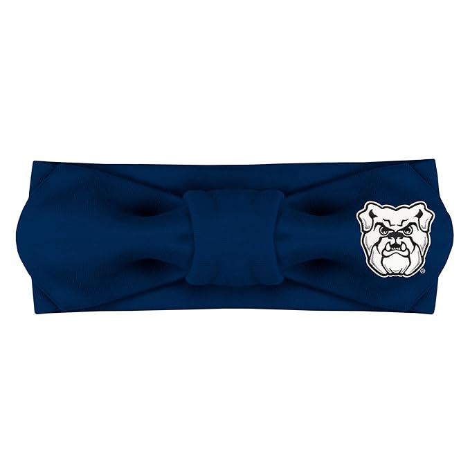 Creative Knitwear Butler Bulldogs Infant Girls Navy Solid Hair Knot Headband Embroidered Logo - Size Newborn - 4T