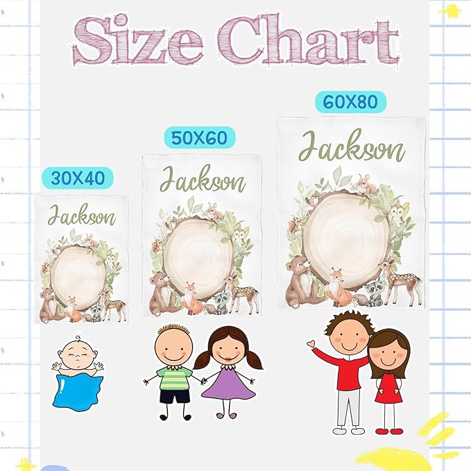 Custom Baby Blanket,Personalized Blankets for Kids with Names,Customized Blankets with Name for Boy,Personalized Baby Blanket for Girl Customized Blanket,Gift for Birthday Christmas(60"X80")