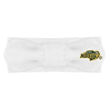 Creative Knitwear North Dakota State Bison Infant Girls White Solid Hair Knot Headband Embroidered Logo - Size Newborn - 4T