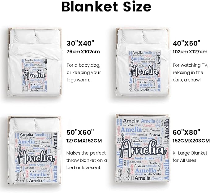 Dr.TOUGH Personalized Blanket for Adult Kids with Name Customized Blankets Personalized Throw Blanket for Christmas Birthday Gifts