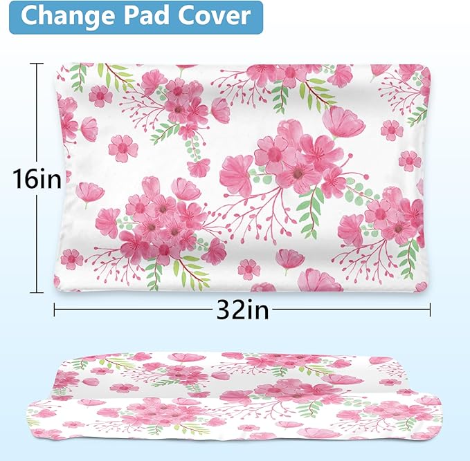 Personalized Baby Crib Bedding Set: 5 Piece Custom Gift Calf Elephant Cow Crib Bed Set with Name,Nursery Bedding Set for Toddler Girls Crib,Infant Boys Crib Sets, Floral Crib Bedding Gifts(Fixed Size)