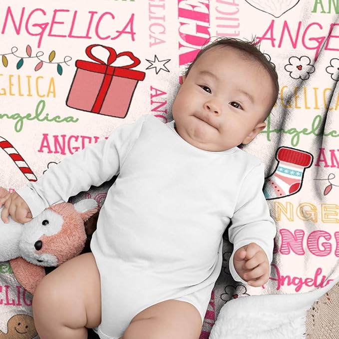 Custom Christmas Blanket | Personalized Holiday Blanket for Boys Girls | Plush Cozy Custom Name Blanket | Christmas Decor Personalized Gifts Name Blanket | 90"x120"-Familys/King Size