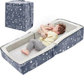 Toddler Travel Bed, Portable Kids Floor Bed for Sleeping with Foam Mattres, Washable Toddler Cot for Kids Aged 1-4, Velvet Fabric