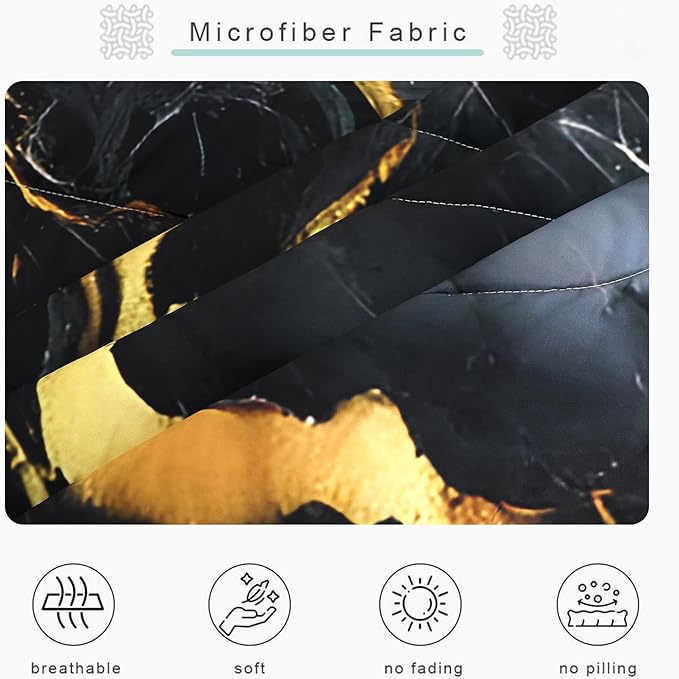 Black and Gold Marble Comforter: Full Size Abstract Marbling Bedding Sets Luxury Gold Glitter Quilt Bed Set for Teens Boys Adults Bedroom Decor 1 Comforter & 2 Pillowcases