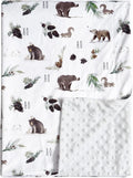 david's kids Micro Fleece Minky Baby Blanket for Boys Girls with Double Layer and Soothing Raised Dots, Breathable and Soft Lightweight Receiving Blanket for Newborns, 40x50 Inches, Animals