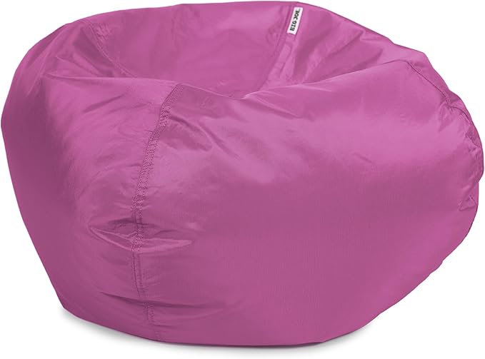 Big Joe Classic Bean Bag Chair for Kids Bedroom and Reading Nook, Easy-Clean Radiant Orchid, Durable Nylon Polyester Blend, 2 feet Refillable