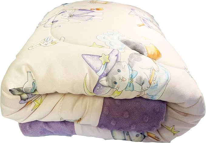 Cuite Pumpkin Baby Toddler Bed Comforter, Down Alternative Toddler Comforter All Season,Quilted Baby Blanket for Daycare,Toddler Crib Quilt for Boys and Girls,(47x 59 Purple)