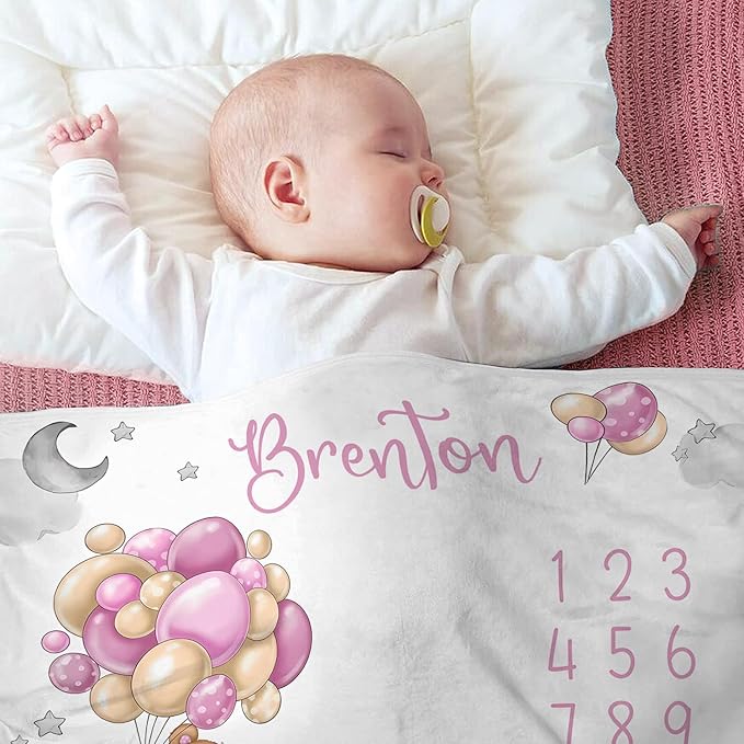 OLIVE OLIVIA Custom Baby Blanket,Personalized Blankets for Kids with Names,Customized Blankets with Name for Adult,Customized Blanket,Gift for Birthday Christmas Valentines Day Gift(60" 80")