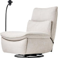 Nouhaus Swivel Nursery Recliner Glider, Oversized Electric Rocker Recliner Chair with USB & Type-C Port, Wireless Charger Phone Holder, Reclining Rocking Chair for Nursery (Snooze Modern, Elder White)