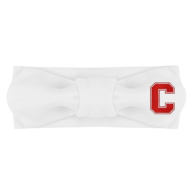 Creative Knitwear Cornell Big Red Infant Girls White Solid Hair Knot Headband Embroidered Logo - Size Newborn - 4T