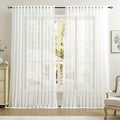 Dreaming Casa White Sheer Curtains 102 Inches Long, Rod Pocket & Back Tab Light Filtering Textured Sheers for Living Room Bedroom, 2 Panels, Each 100" W x 102" L