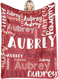 Dr.TOUGH Personalized Blankets with Name Customized Baby Blankets for Girls Boys Adults Monogrammed Blankets and Throws Christmas Birthday Mothers Fathers Valentines Day Gift (Red,60''×80'')