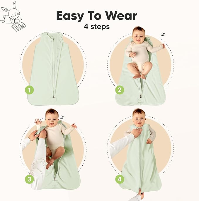 2-Pack Baby Sleep Sacks, Zipper Wearable Blanket - 0.5TOG Organic Cotton,Lightweight,Soft Cozy Toddler Sleeping Sack 6-12 months,Easy to Wear Large Newborn Transition Swaddles Sleepsacks (Wildflowers)