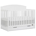 Dream On Me Storybrooke 5-in-1 Convertible Full-Size Crib with Under Drawer, Pebble Grey, GreenGuard Gold & JPMA, Convert to Toddler, Day & Full-Size Bed, 3 Mattress Heights, Sustainable Pinewood