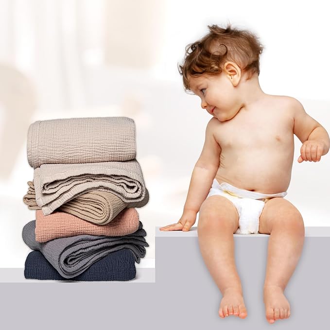 lulumoon Muslin Quilt Blanket, Crib Blanket for Baby and Toddler,47x47 Inches(Ivory)
