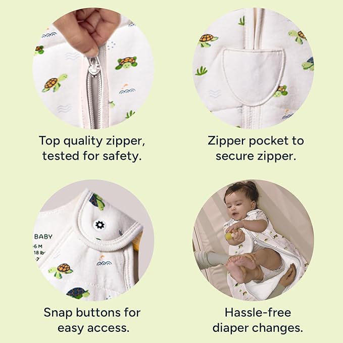 1.5 TOG Sleep Sack - Premium Organic Cotton, Soft, Breathable, Wearable Blanket for Newborns, Infants & Toddlers (18-24 Months), Unisex Baby Sleeping Bag, Gifts for Babies