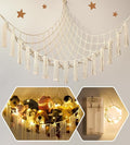 Stuffed Animal Storage Hammock Corner X-Large with LED Light - Baby Hammock Hanging Holder Plushies Net for Stuff Animals Organizer - Cute Room Decor Aesthetic Kids Toddler Nursery Bedroom Boho