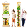 Personalized Name Growth Chart Wall Decor for Kids – Canvas Removable Height Chart Measuring Ruler 59" x 7.9" (Paint Big Trees and Animals)