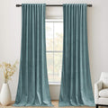 StangH Dark Slate Velvet Curtains 52 x 84, Room Darkening Super Soft Drapes for Bedroom Living Room, Thermal Insulated Window Treatment, 2 Panels