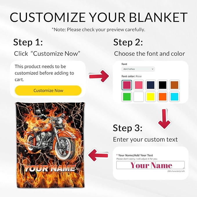 Boys Blanket Gifts Custom Motorcycle Blankets for Kids, Teens - Cozy Furry Flannel Throws for Couch, Sofa & Living Room