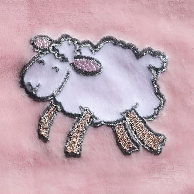 CREVENT 2Pcs 30''X40'' Cute Cozy Fluffy Warm Baby Blankets for Infants Toddlers' Bedding Crib Cot Stroller - Grey Cloud + Pink Sheep