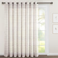 Lush Decor Farmhouse Textured Grommet Sheer Window Curtain Panel (Single Panel), 115"W x 84"L, Beige