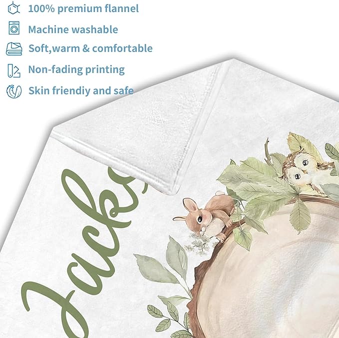 OLIVE OLIVIA Custom Baby Blanket,Personalized Blankets for Kids with Names,Customized Blankets with Name for Boy