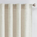 jinchan Sliding Door Curtain 100 Inches Wide Natural Linen Blend Drape for Living Room, 90 Inches Length for Patio Door 1 Panel 100W x 90L with Rod Pocket Back Tab, Beige (Ecru)